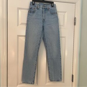 Levi's 501 Light Blue High-Rise Straight Jeans